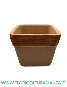VASO COTTO QUADRATO  GRAFFIATO CM 17