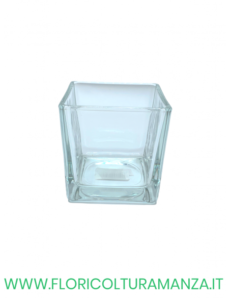 VASO QUADRATO IN VETRO TRASPARENTE