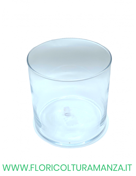 VASO CILINDRICO IN VETRO TRASPARENTE