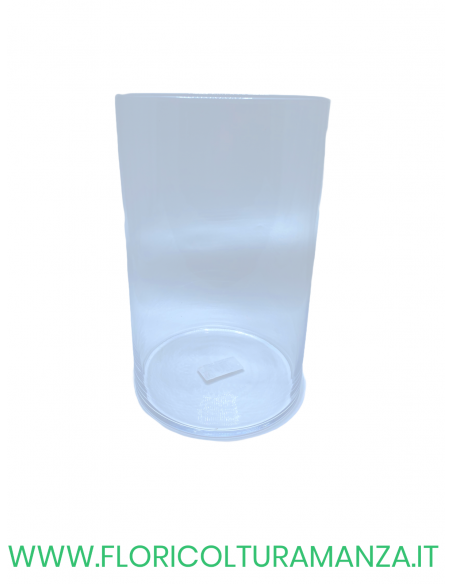 VASO CILINDRICO IN VETRO TRASPARENTE