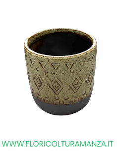VASO TONDO IN CERAMICA LAVORATO
