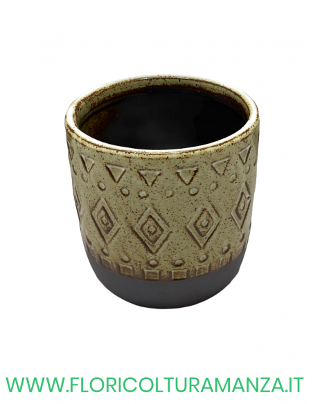 VASO TONDO IN CERAMICA LAVORATO