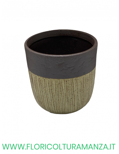 VASO TONDO IN CERAMICA LAVORATO