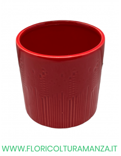 VASO TONDO IN CERAMICA DECORATO