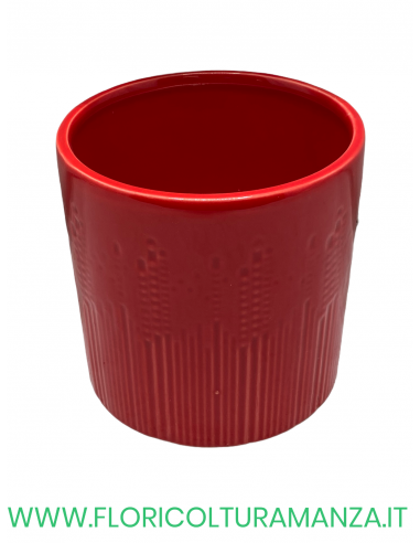 VASO TONDO IN CERAMICA DECORATO