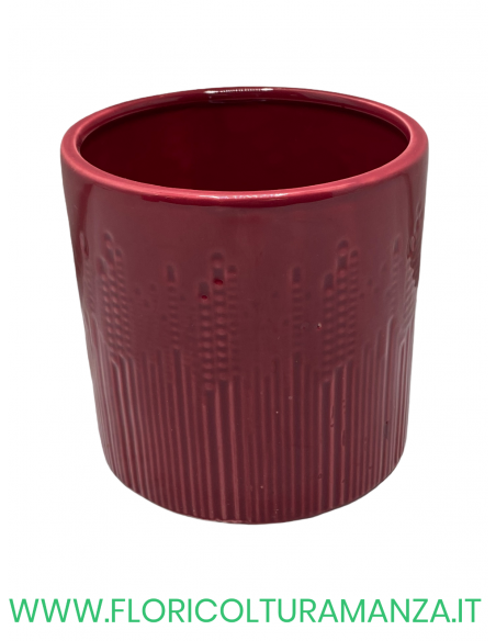 VASO TONDO IN CERAMICA DECORATO