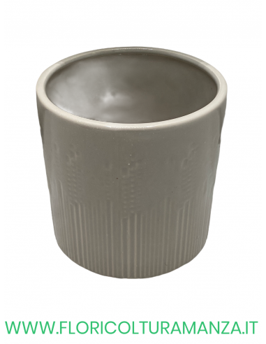 VASO TONDO IN CERAMICA DECORATO