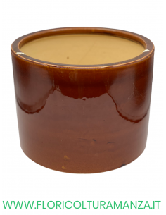 VASO TONDO IN CERAMICA LUCIDO MARRONE 3