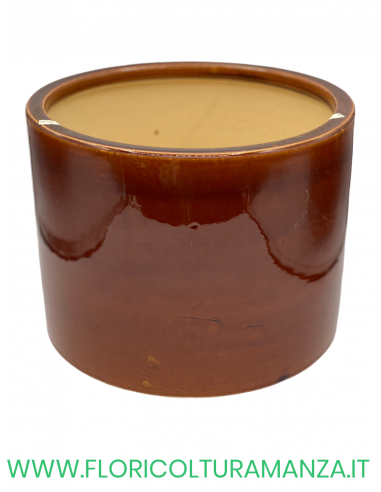 VASO TONDO IN CERAMICA LUCIDO MARRONE 3
