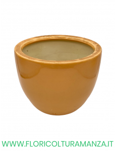 VASO TONDO IN CERAMICA LISCIO AMBRA 1
