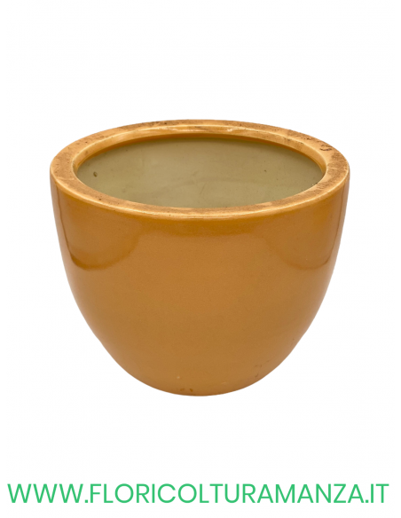 VASO TONDO IN CERAMICA LISCIO AMBRA 1