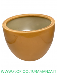 VASO TONDO IN CERAMICA LISCIO AMBRA 2