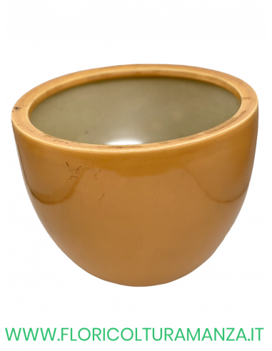 VASO TONDO IN CERAMICA LISCIO AMBRA 2