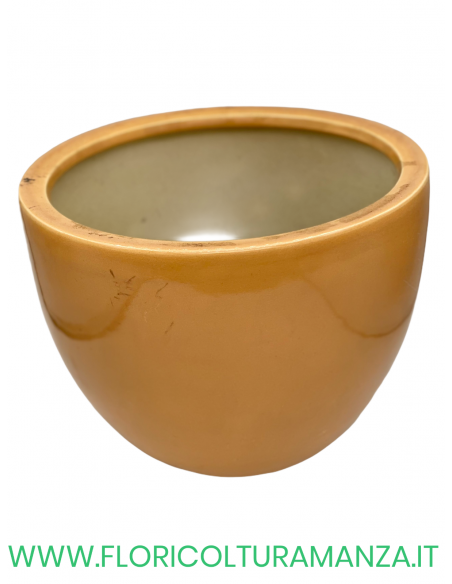 VASO TONDO IN CERAMICA LISCIO AMBRA 2