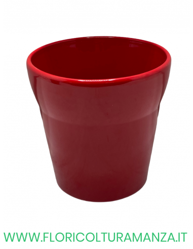 VASO CONICO IN CERAMICA CON BORDO