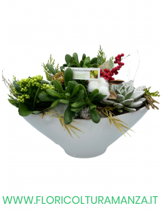 COMPOSIZIONE NATALIZIA CON VASO IN CERAMICA C1