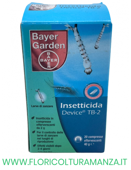 INSETTICIDA LARVICIDA PER ZANZARE DEVICE TB2 BAYER GARDEN