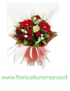 BOUQUET DI GERBERE TULIPANI E ROSE B12
