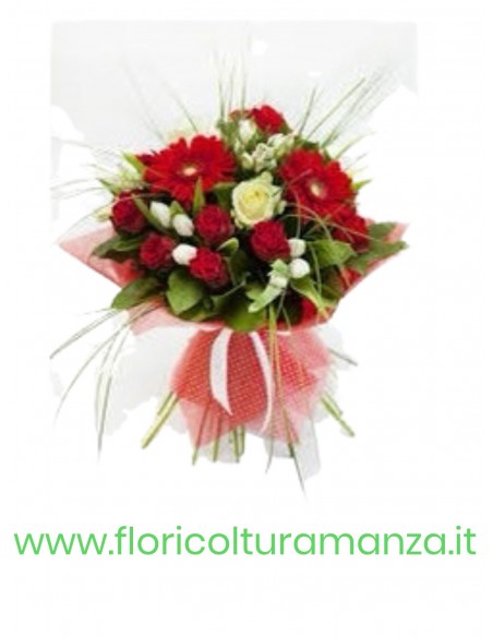 BOUQUET DI GERBERE TULIPANI E ROSE B12