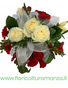 BOUQUET LAUREA IN BIANCO E ROSSO L3