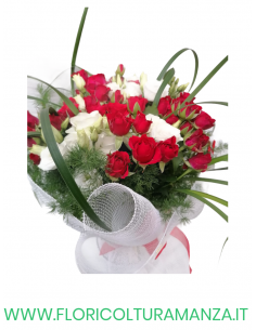 BOUQUET ROSSO BIANCO VERDE B38