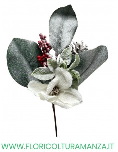 ramo magnolia con pigne e bacche