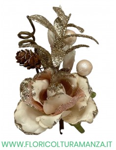 PIK ROSA BIANCA BRILLANTINATA ARGENTO CM 25