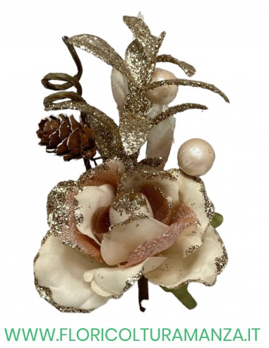 PIK ROSA BIANCA BRILLANTINATA ARGENTO CM 25