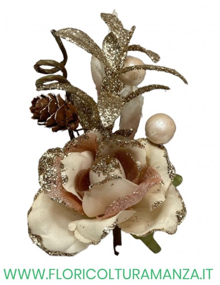 PIK ROSA BIANCA BRILLANTINATA ARGENTO CM 25