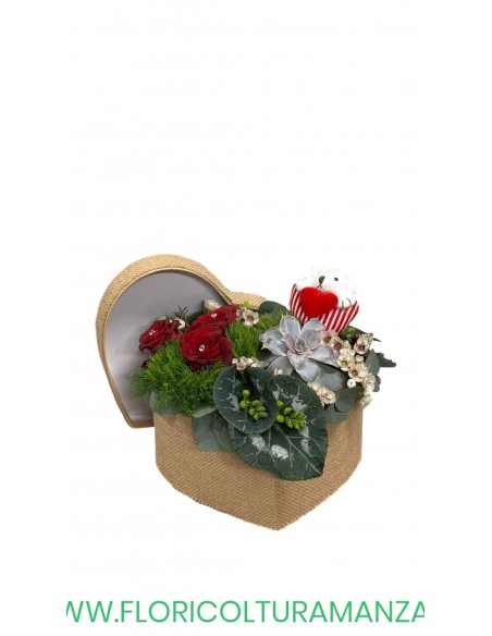 SCATOLA DI CUORE CON ROSE